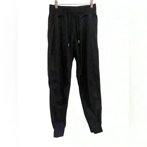 Zyia Striped Black Activewear Windbreaker Joggers